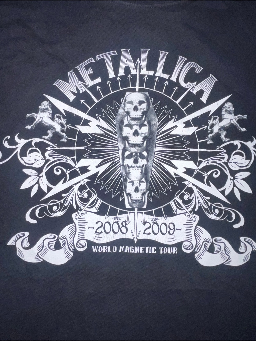Metallica 2008/2009 World Magnetic Tour T-Shirt Size S Black